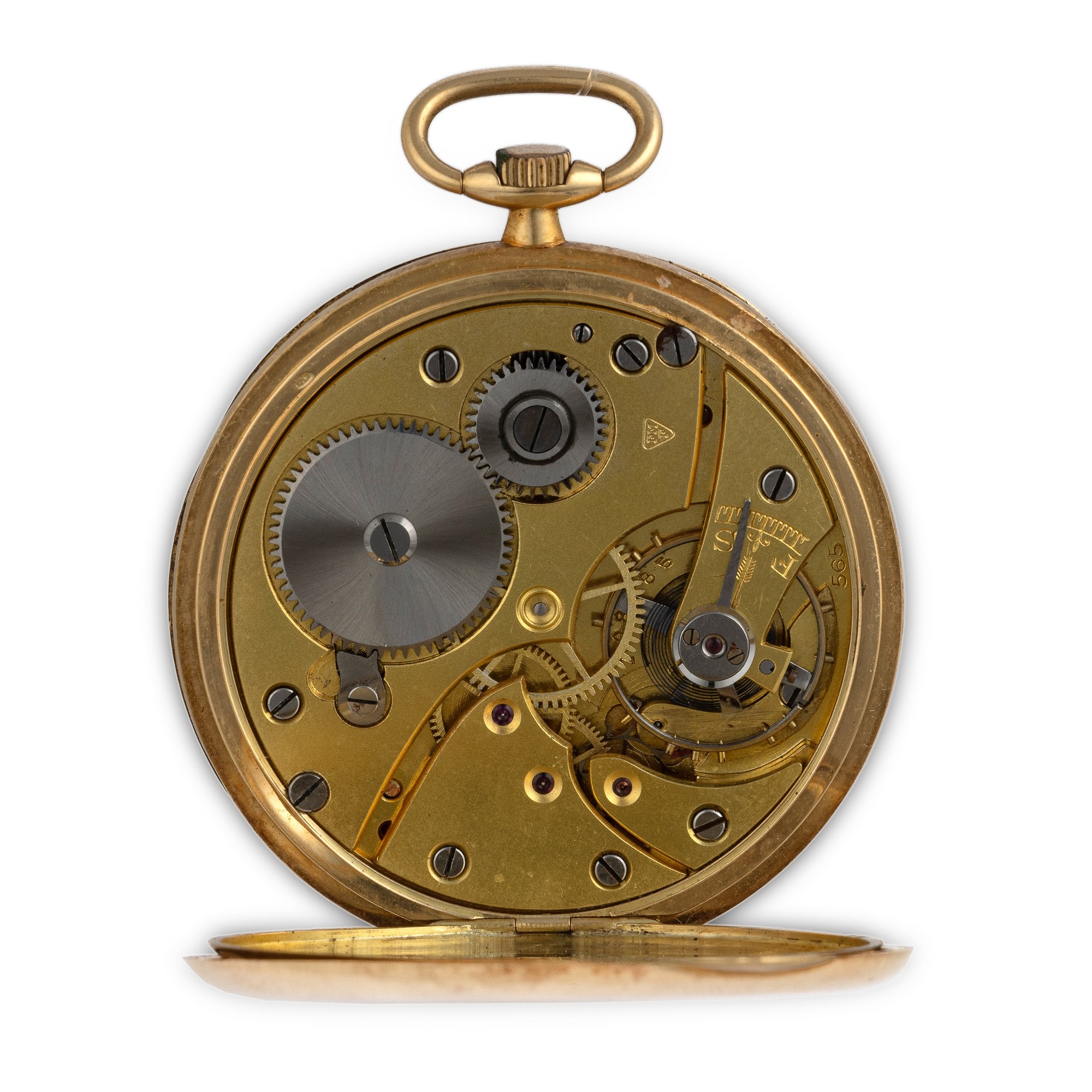 Hausmann & Co - Orologio da tasca in oro giallo 18k con quadrante argenté e piccoli secondi