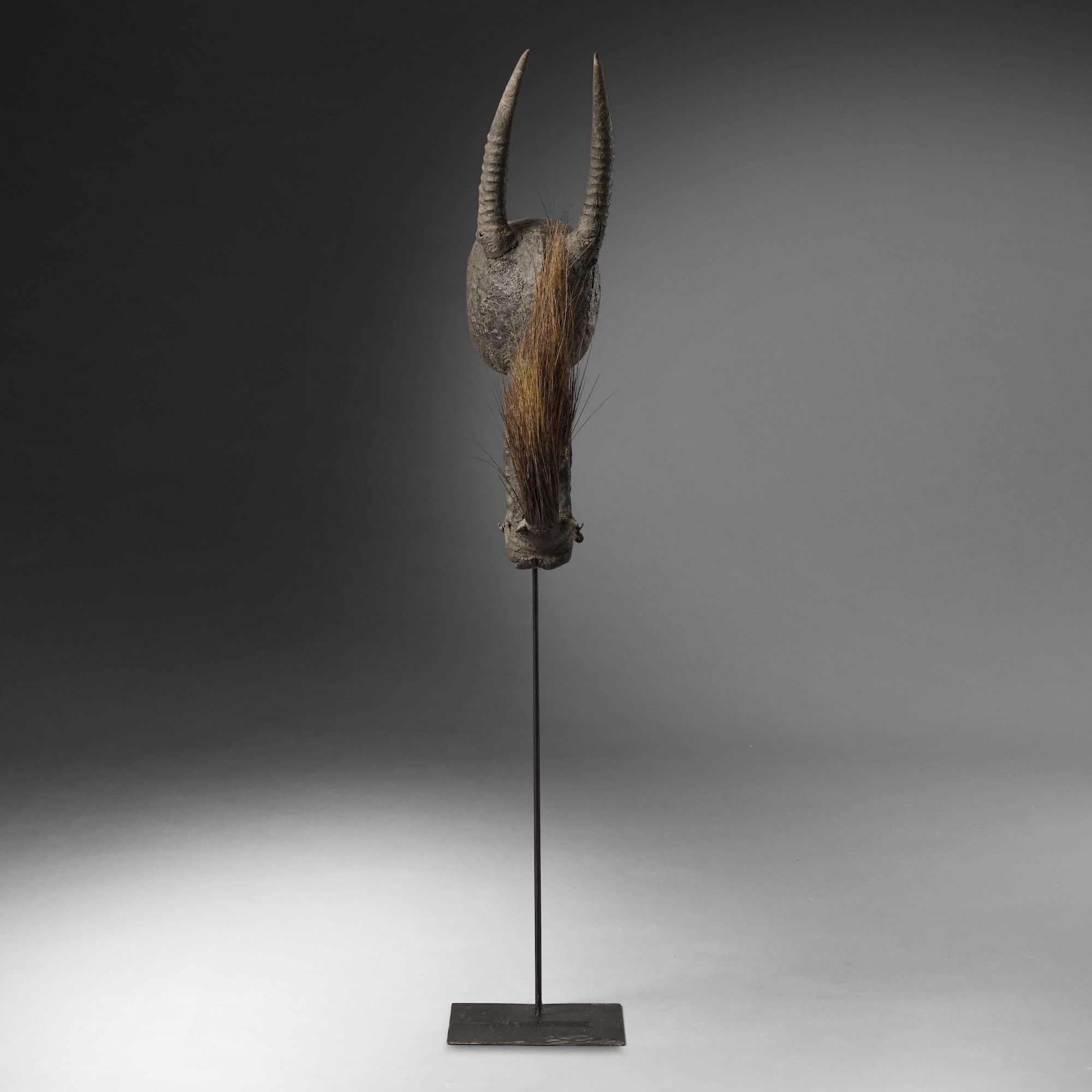 Bambara del Mali, Maschera wakarun in legno con patina crostata