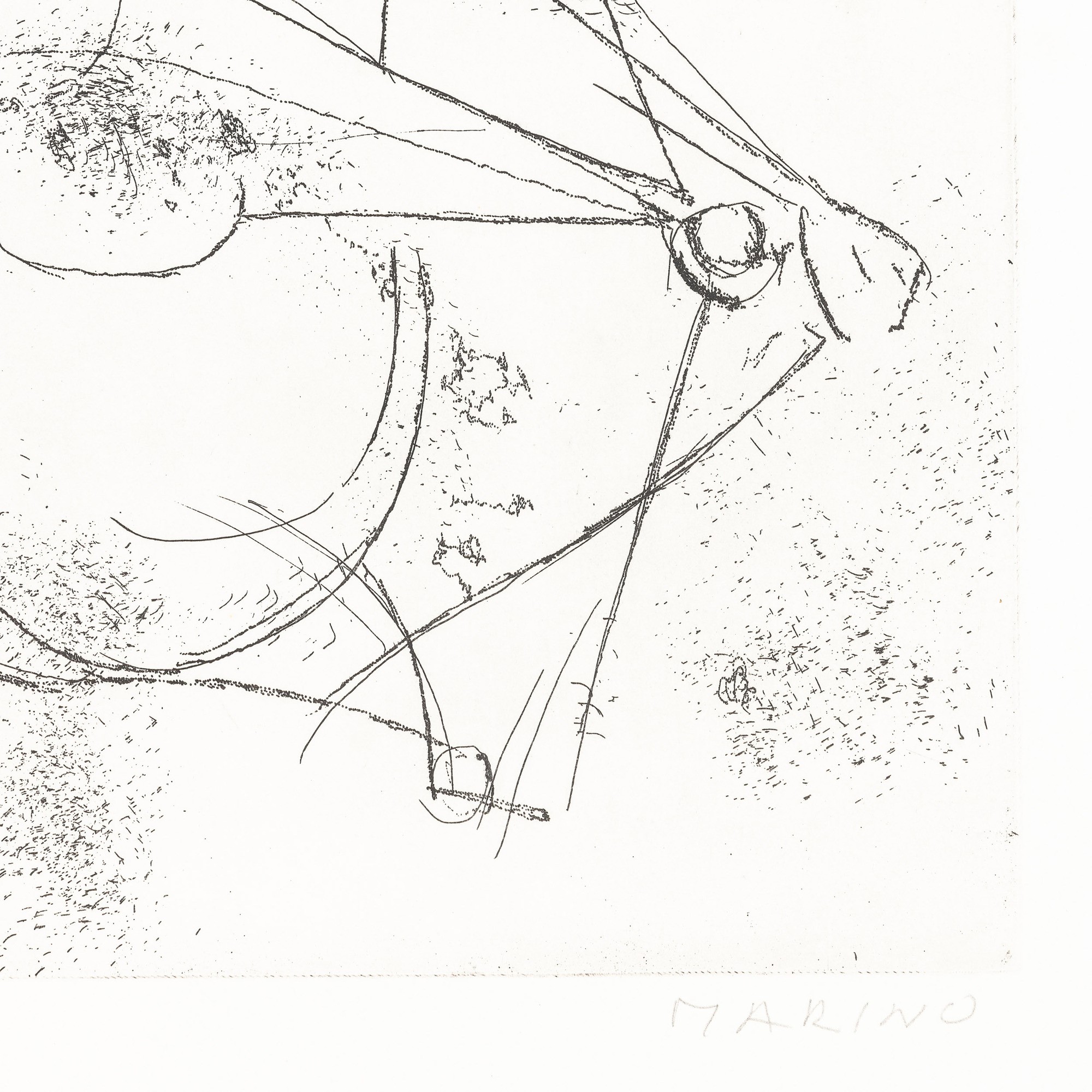 Marino Marini - Immaginazione, acquaforte puntasecca (1970)