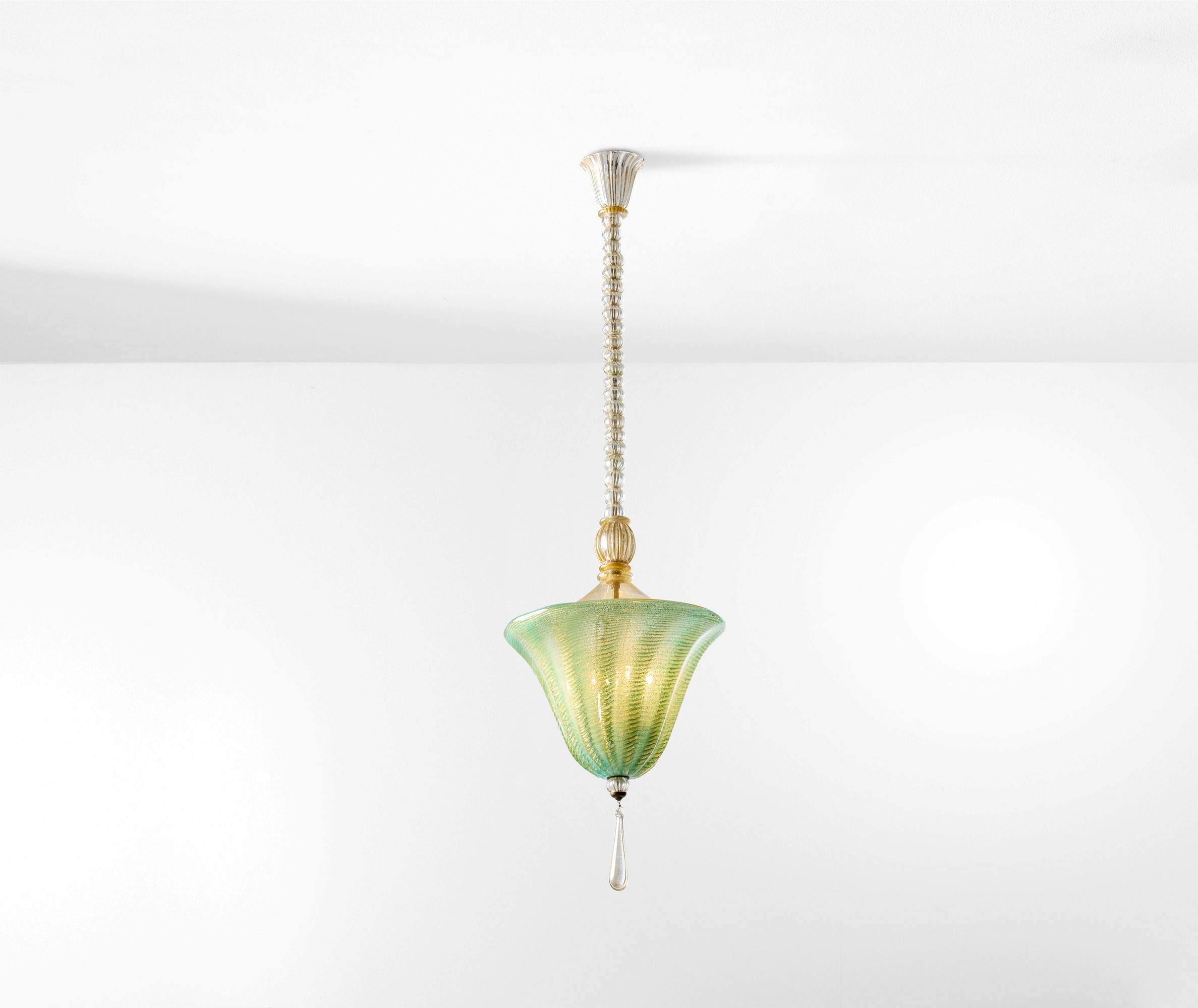 Barovier & Toso - Lampada a sospensione in vetro di Murano con inclusioni a foglia oro