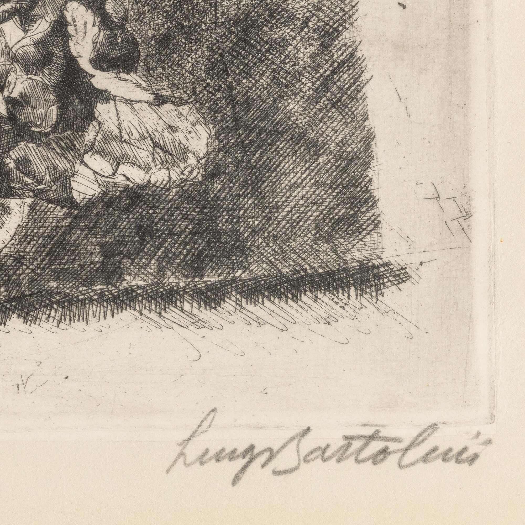 Luigi Bartolini - Le violette, acquaforte (1936-1951)