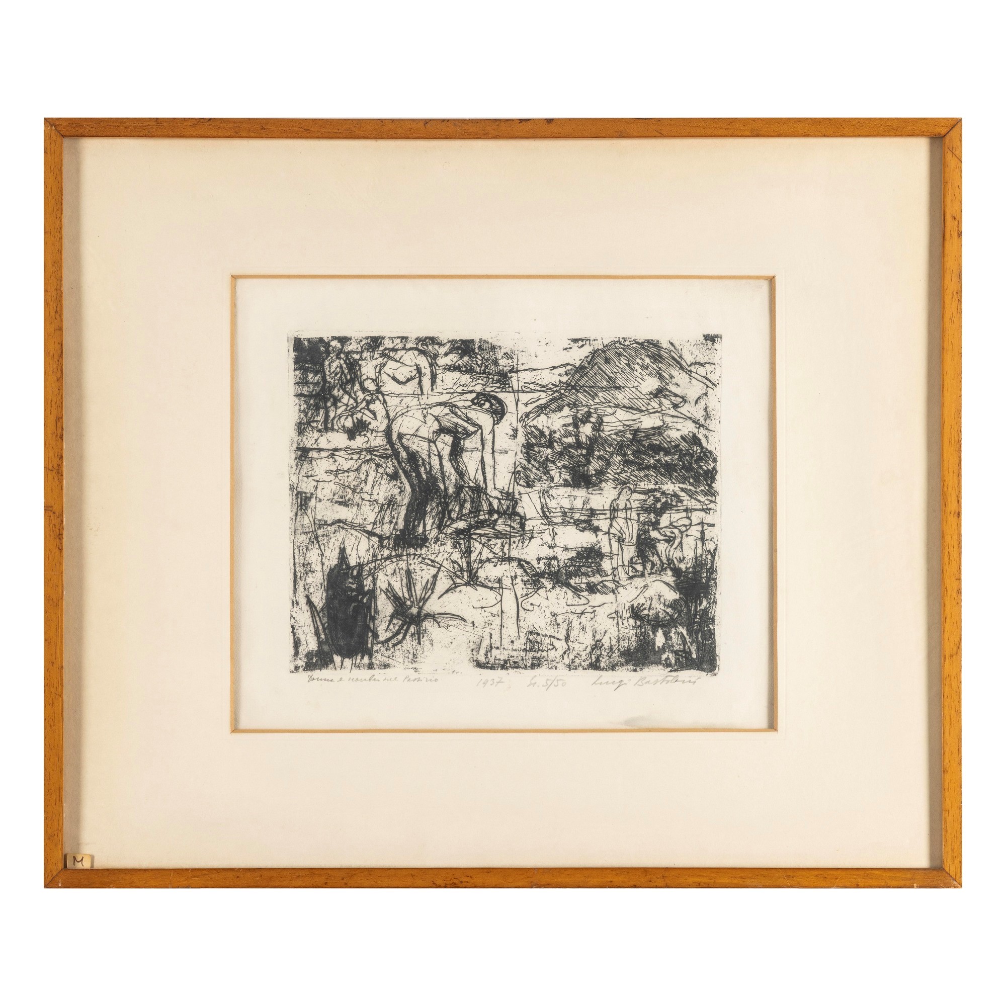 Luigi Bartolini - Anna e scarabei (acquaforte), 1937