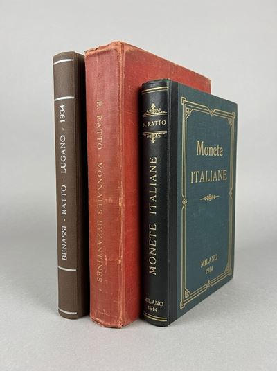 Cataloghi numismatici, lotto di tre cataloghi d’asta (monete italiane, monete bizantine e monete ...
