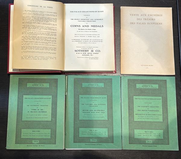 SOTHEBY & CO COLL. FAROUK. The Palace Collections of Egypt catalogue of the highly important and extremely valuable collection of Coins and Medals, The Property of the Republic of Egypt and Now sold by order of the Government.