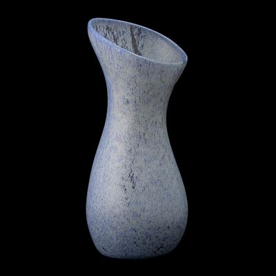 Vaso a clessidra asimmetrico in terraglia a colaggio (Laveno, 1955 ca.)