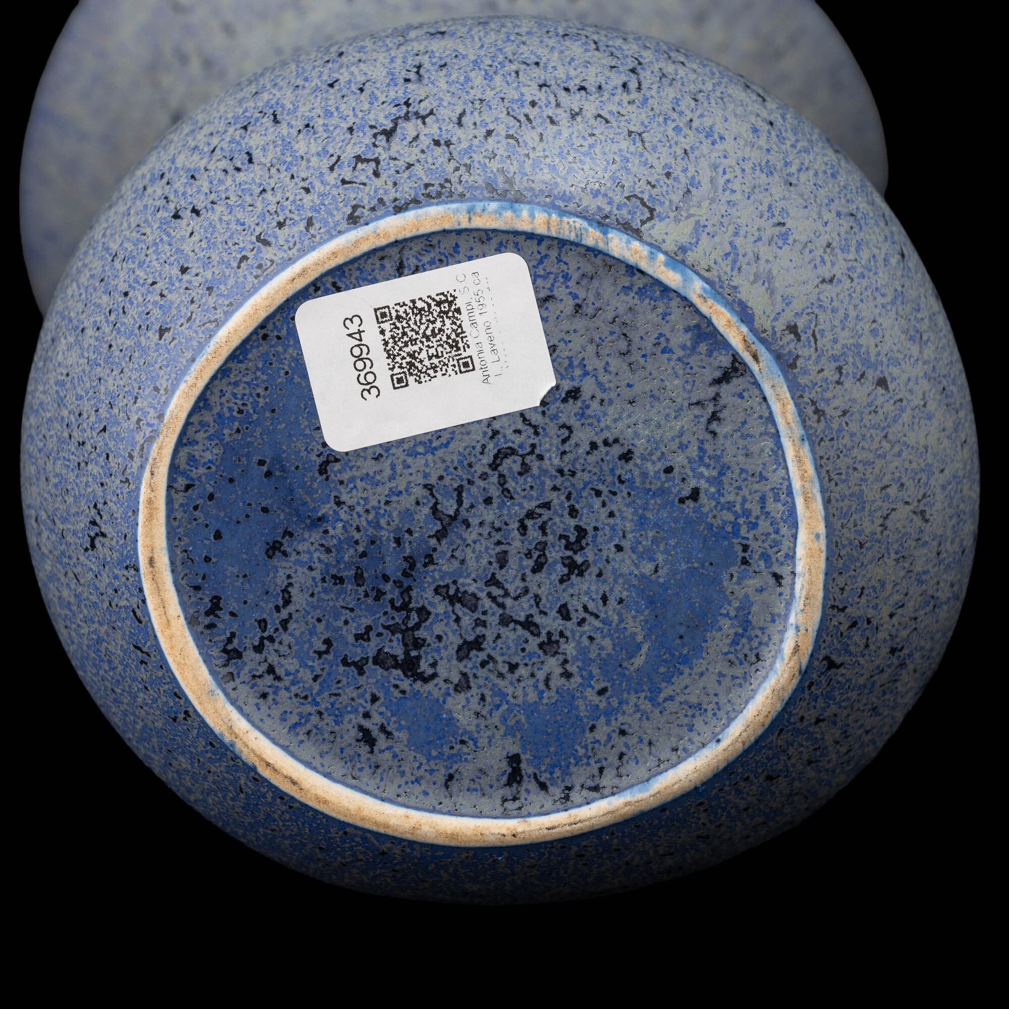 Antonia Campi - Vaso a clessidra asimmetrico in terraglia a colaggio (Laveno, 1955 ca.)