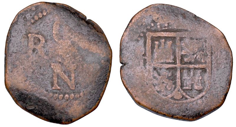 FELIPE III, 1598-1621. SPAGNA. 4 maravedis 1618. Toledo. Coniazioni per il commercio con la piazzaforte di Orano, Algeria.  - Asta Numismatica - Cambi Casa d'Aste
