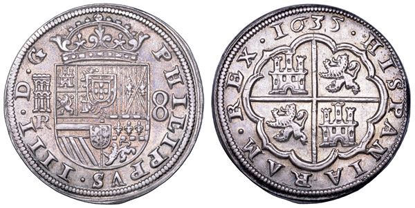 FELIPE IV, 1621-1665. SPAGNA. 8 reales 1635. Segovia.