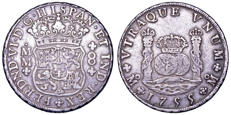 FERNANDO VI, 1746-1759. MESSICO. 8 reales 1755. Città del Messico.  - Asta Numismatica - Cambi Casa d'Aste