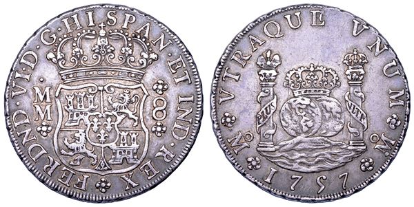 FERNANDO VI, 1746-1759. MESSICO. 8 reales 1757.