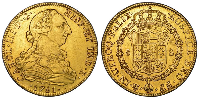 CARLOS III, 1759-1788. MESSICO. 8 escudos 1781. Città del Messico.  - Asta Numismatica - Cambi Casa d'Aste