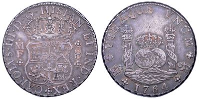 CARLOS III (1759–1788), 8 reales 1764, Città del Messico (Messico)
