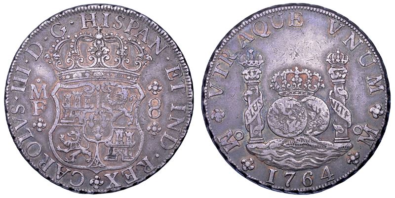 CARLOS III, 1759-1788. MESSICO. 8 reales 1764. Città del Messico.  - Asta Numismatica - Cambi Casa d'Aste