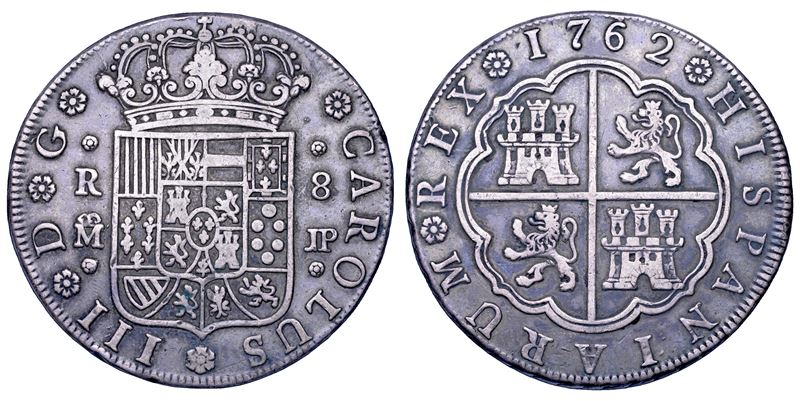 CARLOS III, 1759-1788. SPAGNA. 8 reales 1762.  - Asta Numismatica - Cambi Casa d'Aste