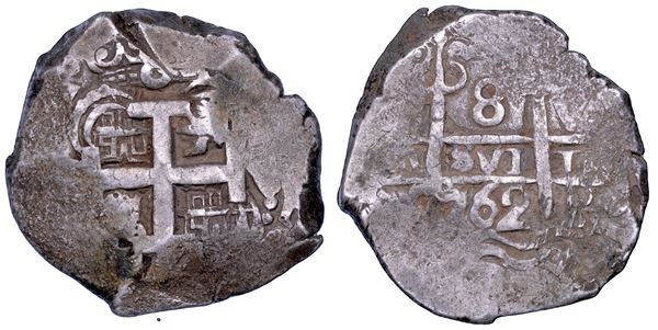 CARLOS III, 1759-1788. BOLIVIA. 8 reales 1762. Potosì.