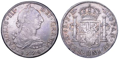Carlos III (1759-1788), 8 reales 1774, Città del Messico