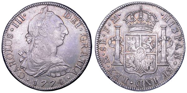 CARLOS III, 1759-1788. MESSICO. 8 reales 1774. Città del Messico.
