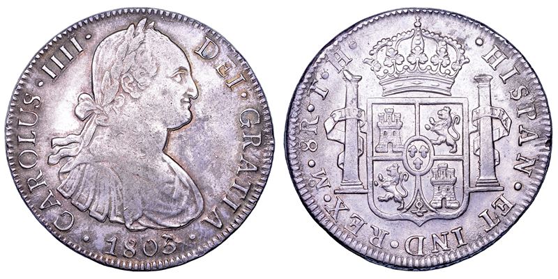 CARLOS IV, 1788-1808. MESSICO. 8 Reales 1805. Città del Messico.  - Auction Numismatics - Cambi Casa d'Aste