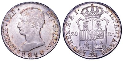 José Bonaparte, 20 reales 1810, Madrid (Spagna)
