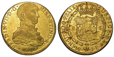 Fernando VII, 8 escudos 1809 (Lima), Perù
