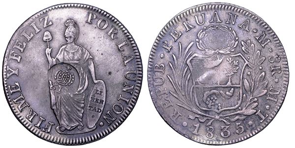 ISABEL II, 1833-1868. PERU'. 8 reales 1835. Lima.