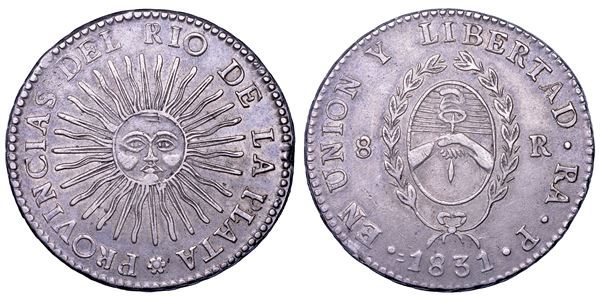ARGENTINA. PROVINCIAS UNIDAS DEL RIO DE LA PLATA. 8 reales 1831. La Rioja.