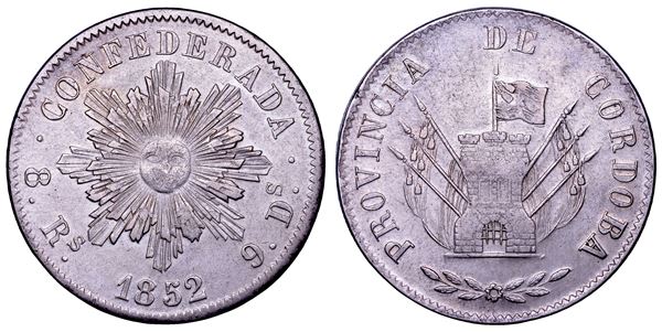 ARGENTINA. CONFEDERAZIONE. 8 reales 1852. Cordoba.