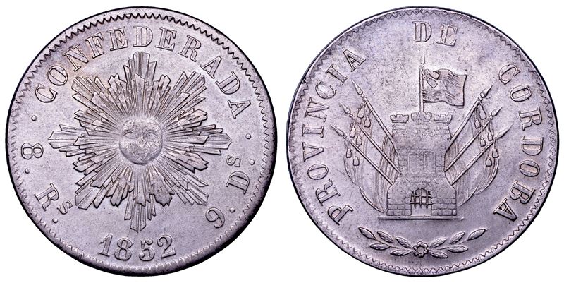 ARGENTINA. CONFEDERAZIONE. 8 reales 1852. Cordoba.  - Asta Numismatica - Cambi Casa d'Aste