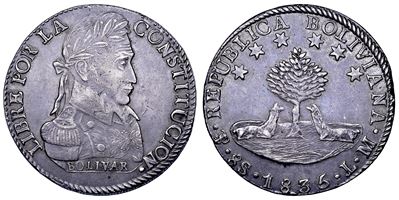 Repubblica di Bolivia, 8 Soles, Potosí, 1835