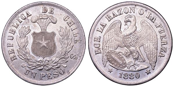 CILE. REPUBBLICA, dal 1818. Peso 1880.