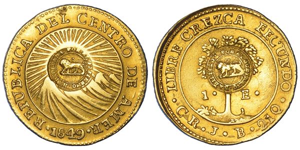 COSTA RICA. REPUBBLICA dal 1848. Escudo 1849. San José.