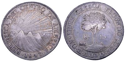 Guatemala, Repubblica Federale del Centro America, 8 Reales 1840 (Nueva Guatemala) — Manuel Anton...
