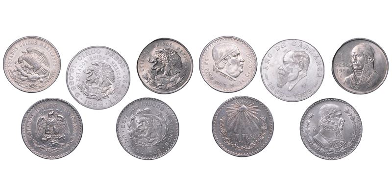 MESSICO. Lotto di cinque monete.  - Auction Numismatics - Cambi Casa d'Aste