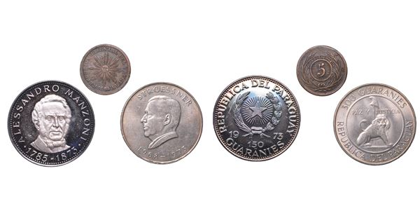PARAGUAY E URUGUAY. Lotto di tre monete.