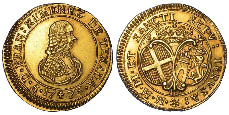 MALTA. FRANCISCO XIMENEZ DE TEXADA, 1773-1775. 10 scudi 1773.  - Asta Numismatica - Cambi Casa d'Aste