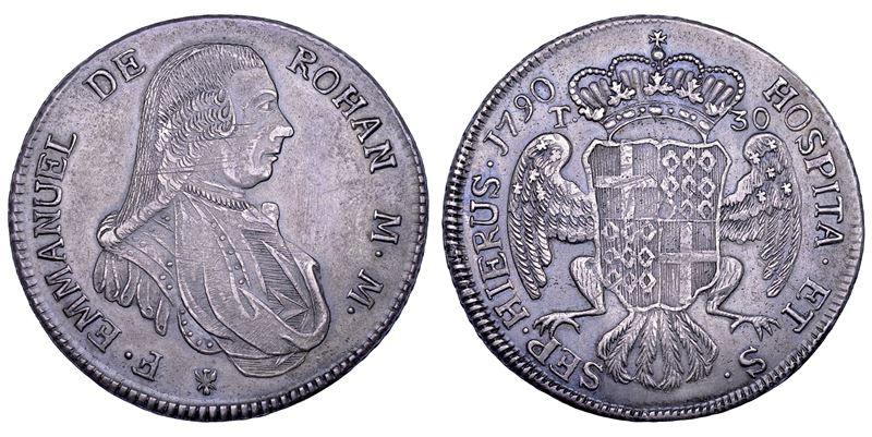 MALTA. EMMANUEL DE ROHAN, 1775-1797. 30 tarì 1790.  - Asta Numismatica - Cambi Casa d'Aste