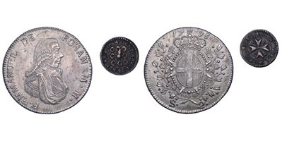 MALTA, Emmanuel de Rohan, Lotto di due monete (argento e rame, 1776-1796 circa)