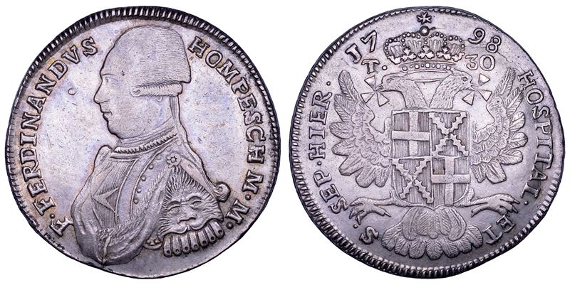 MALTA. FERDINAND VON HOMPESCH, 1797-1799. 30 Tarì 1798.  - Asta Numismatica - Cambi Casa d'Aste