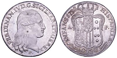 Ferdinando IV di Borbone, Piastra da 120 Grana (Napoli), 1798