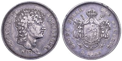 Napoleone (Murat) (Giocacchino Napoleone), 5 Lire 1813, Napoli
