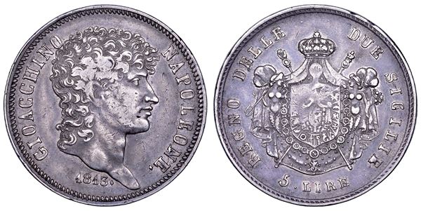NAPOLI. GIOACCHINO NAPOLEONE (MURAT), 1808-1815. 5 Lire 1813.