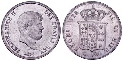 Napoli, Ferdinando II di Borbone, Piastra da 120 Grana (1856)