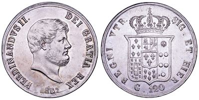 Ferdinando II di Borbone, Piastra da 120 Grana (Napoli), 1857