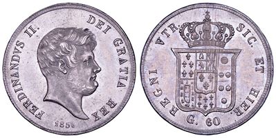 Ferdinando II di Borbone, Mezza piastra da 60 grana, Napoli (1856)