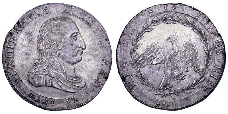 PALERMO. FERDINANDO III DI BORBONE, 1759-1816. 12 tarì 1810.  - Auction Numismatics - Cambi Casa d'Aste