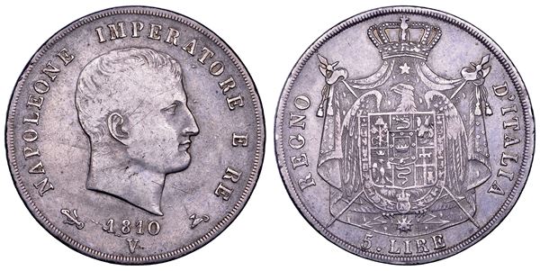 VENEZIA. NAPOLEONE, 1805-1814. 5 Lire 1810.