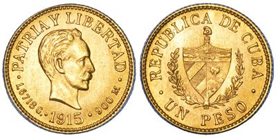 Cuba, 1902-1962, 1,62 g, moneta d’oro da 14,60 mm (KM 16)