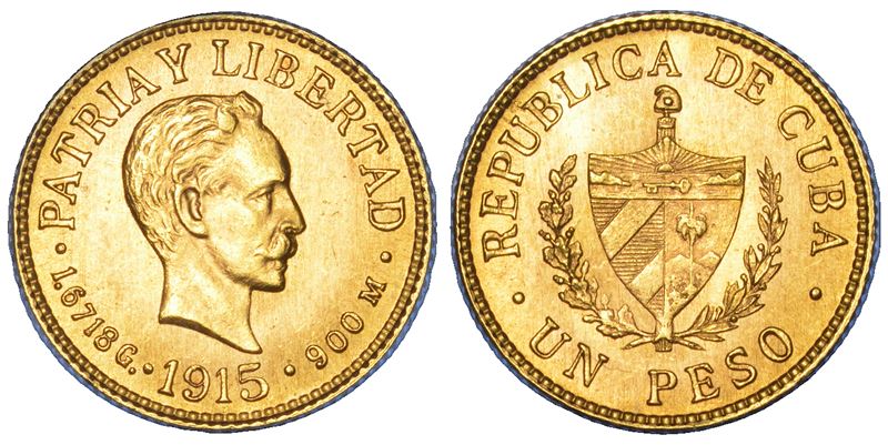 CUBA. PRIMA REPUBBLICA, 1902-1962. Peso 1915.  - Auction Numismatics - Cambi Casa d'Aste