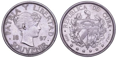 Cuba, Guerra per l’indipendenza 1867–1902. Souvenir da 1 peso, 1897