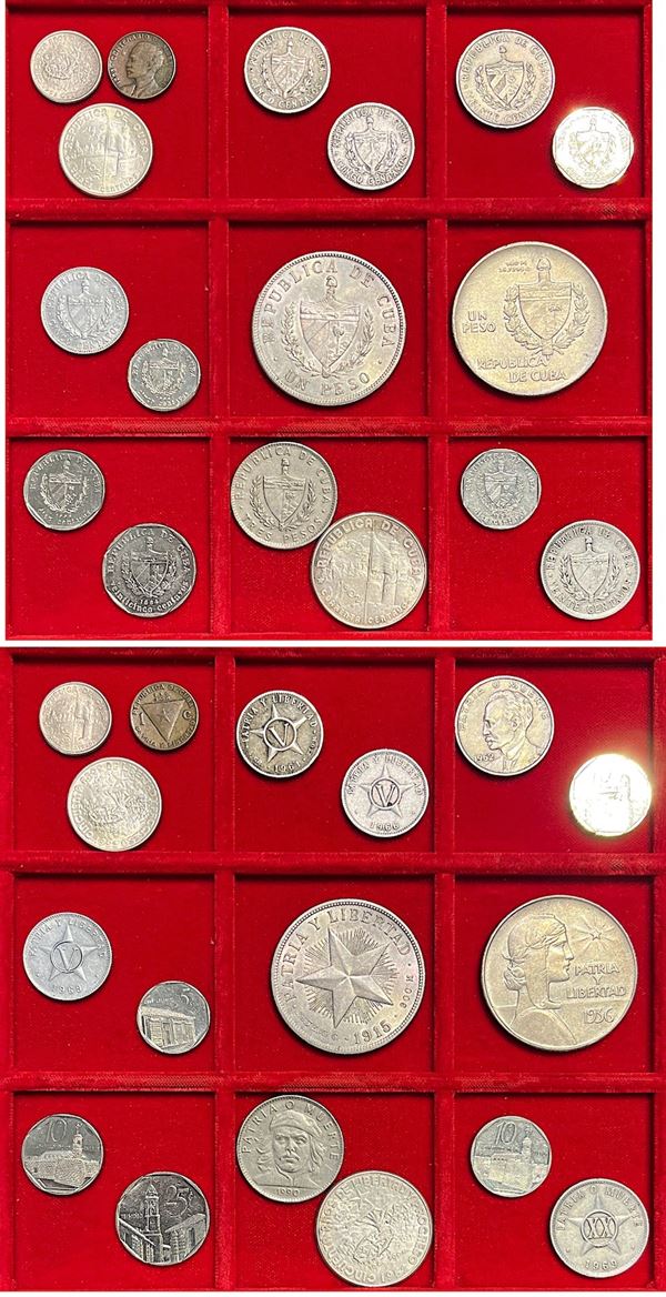 CUBA. Lotto di diciassette monete.